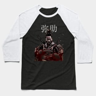 Yasuke Black Samurai in 1579 Feudal Japan No. 10 on a dark (Knocked Out) background Baseball T-Shirt